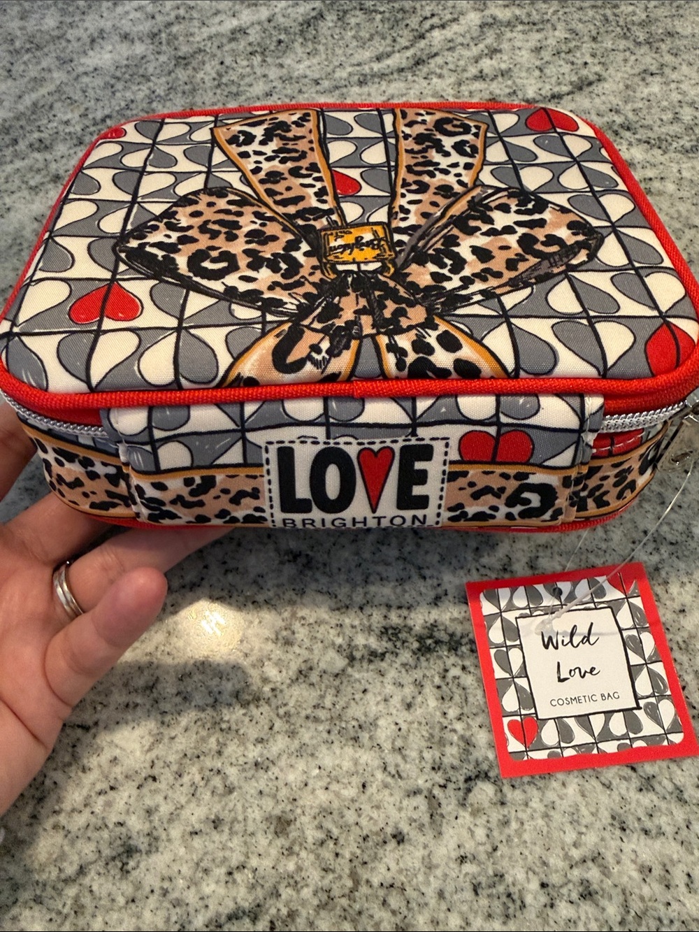 Brighton Wild Love Cosmetic Case in Red, Black, Gray, Cream
